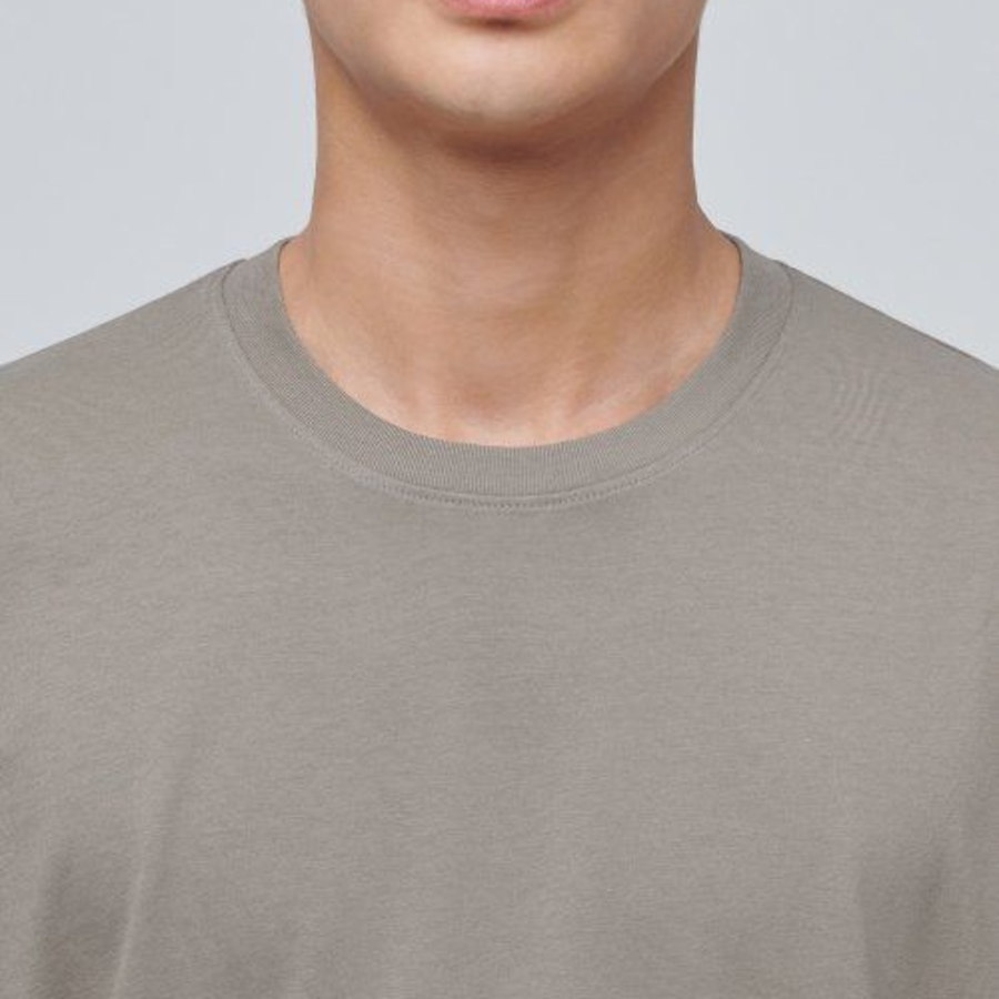 [Cooltandard] Crew Neck Long Sleeve T-Shirt [Dusty Beige]
