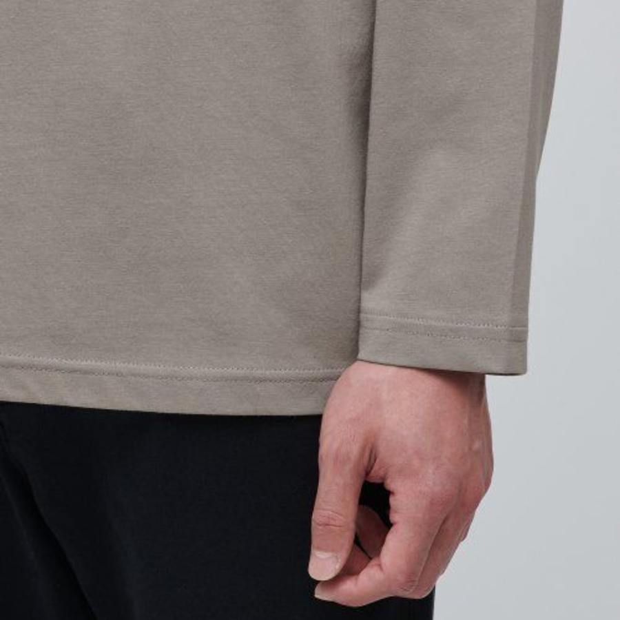 [Cooltandard] Crew Neck Long Sleeve T-Shirt [Dusty Beige]