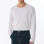 Relaxed Lightweight CR Scoop Neck Long Sleeve T-Shirt [White]