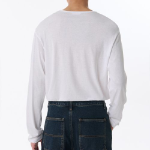 Relaxed Lightweight CR Scoop Neck Long Sleeve T-Shirt [White]