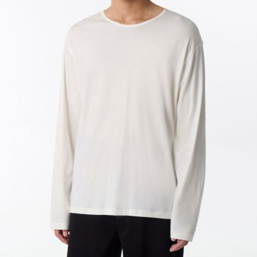 Relaxed CR Scoop Neck Long Sleeve T-Shirt [Cream]