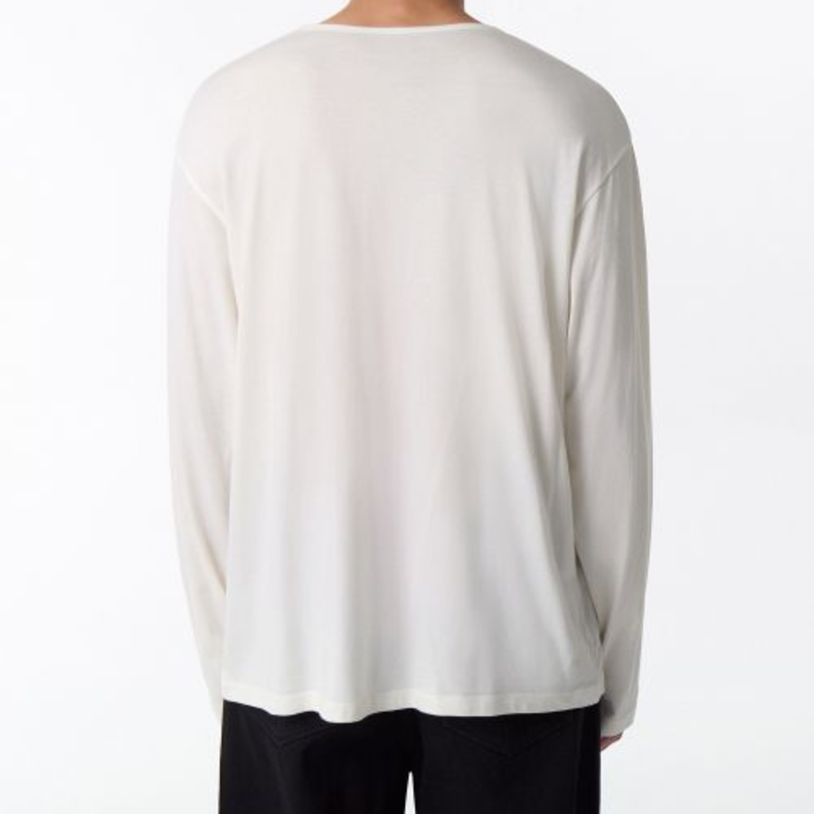 Relaxed CR Scoop Neck Long Sleeve T-Shirt [Cream]