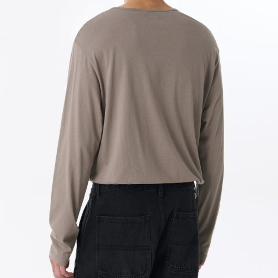 Relaxed Lightweight CR Scoop Neck Long Sleeve T-Shirt [Taupe]