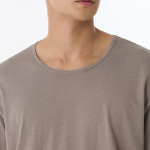 Relaxed Lightweight CR Scoop Neck Long Sleeve T-Shirt [Taupe]