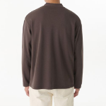 [HitStandard] Mock Neck Long Sleeve T-Shirt [Dark Brown]