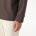 [HitStandard] Mock Neck Long Sleeve T-Shirt [Dark Brown]