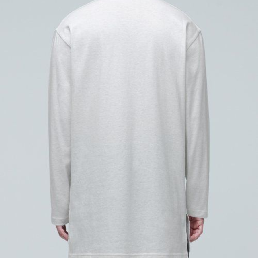 Layered Crew Neck Long Sleeve T-Shirt (Long Length) [Oatmeal]