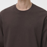 [HitStandard] Crew Neck Long Sleeve T-Shirt [Dark Brown]