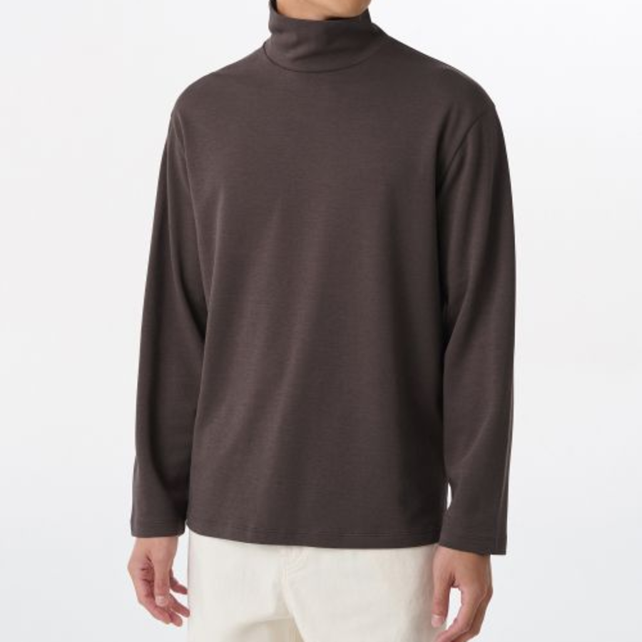 [HitStandard] Turtle Neck Long Sleeve T-Shirt [Dark Brown]