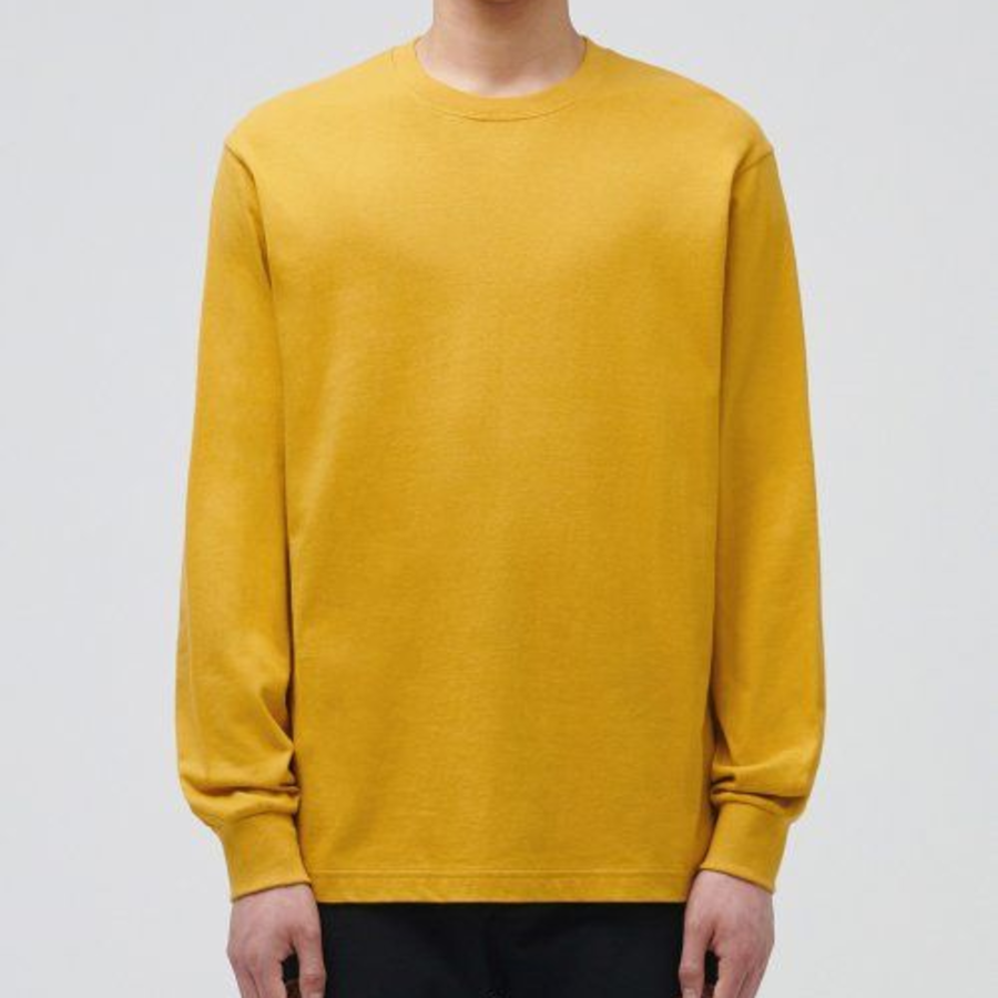 Crew Neck Long Sleeve T-Shirt [Mustard]