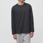 Heavyweight Relaxed Crew Neck Long Sleeve T-Shirt [Dark Gray]