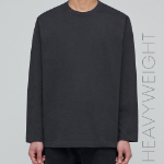 Heavyweight Relaxed Crew Neck Long Sleeve T-Shirt [Dark Gray]
