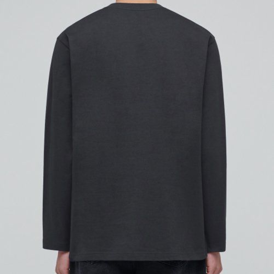 Heavyweight Relaxed Crew Neck Long Sleeve T-Shirt [Dark Gray]