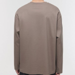 [Premium] Silket Relaxed Crew Neck Long Sleeve T-Shirt [Dusty Beige]