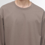 [Premium] Silket Relaxed Crew Neck Long Sleeve T-Shirt [Dusty Beige]