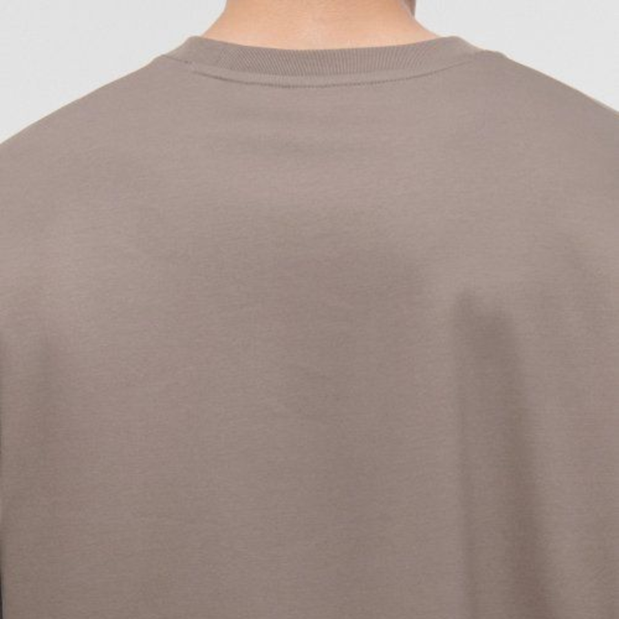 [Premium] Silket Relaxed Crew Neck Long Sleeve T-Shirt [Dusty Beige]