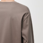 [Premium] Silket Relaxed Crew Neck Long Sleeve T-Shirt [Dusty Beige]