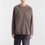 Pigment Relaxed Crew Neck Long Sleeve T-Shirt [Brown]