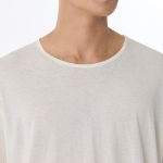 Relaxed Lightweight CR Scoop Neck Long Sleeve T-Shirt [Cream]