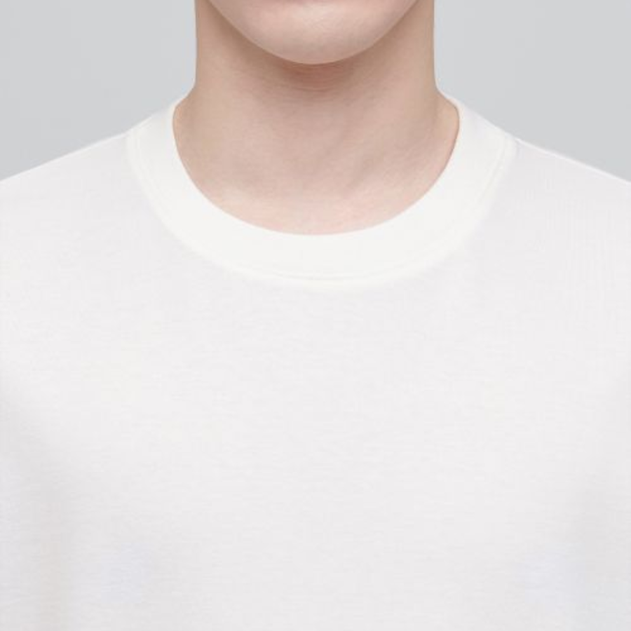 [Cooltandard] Crew Neck Long Sleeve T-Shirt [Cream]