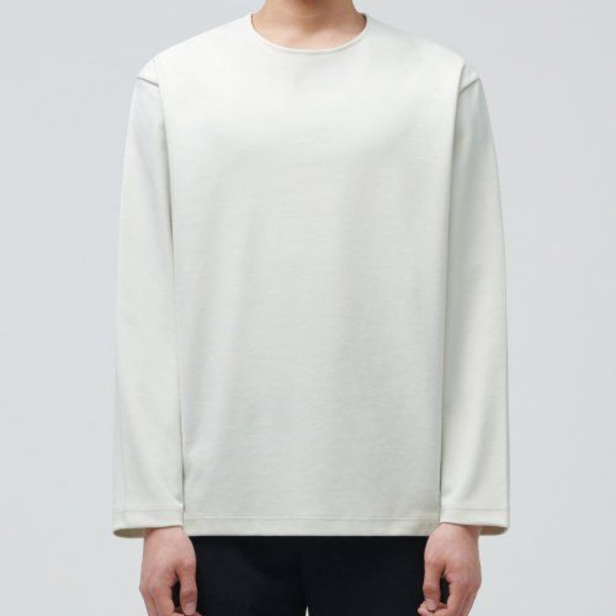 Ponte Crew Neck Long Sleeve T-Shirt [Dusty Cream]
