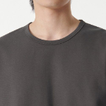 Heavy Ponte Relaxed Crew Neck Long Sleeve T-Shirt [Gunmetal]