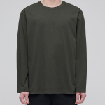 [Cooltandard] Crew Neck Long Sleeve T-Shirt [Khaki]