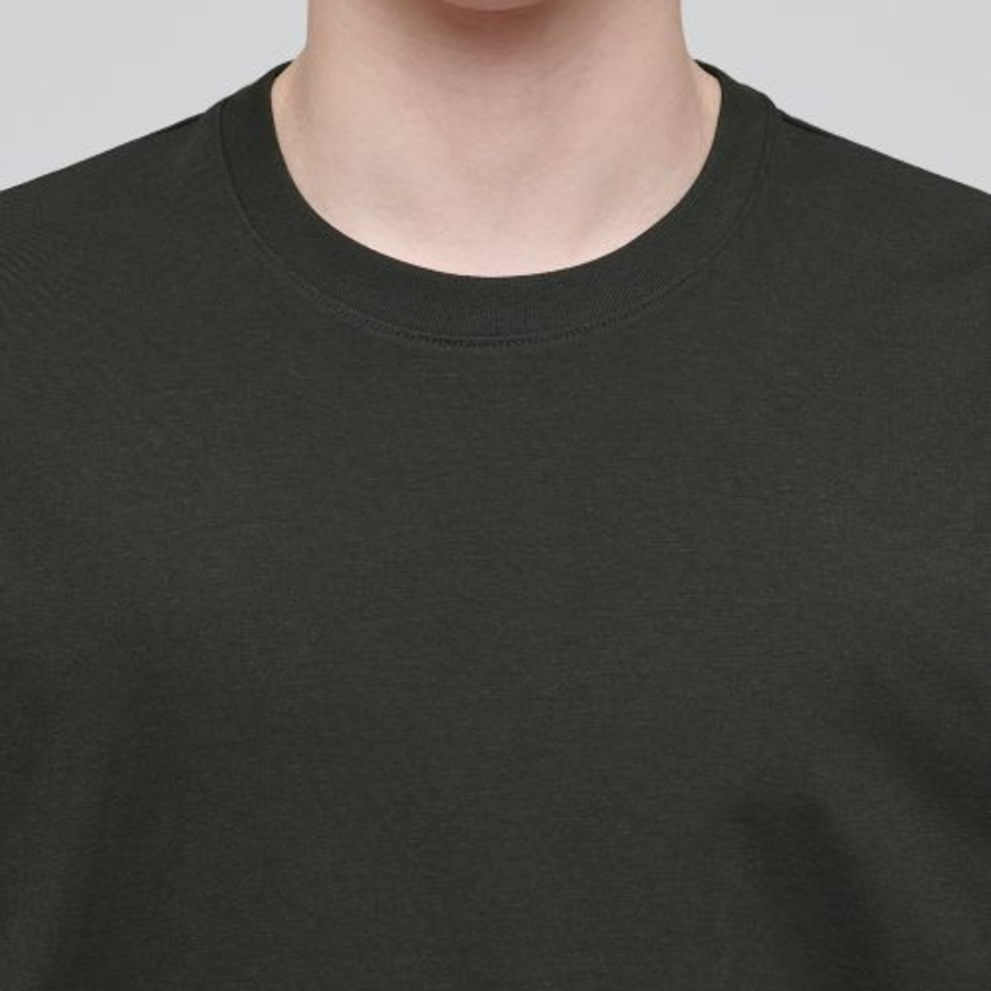 [Cooltandard] Crew Neck Long Sleeve T-Shirt [Khaki]