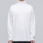 Relaxed Turtleneck Long Sleeve T-Shirt [White]