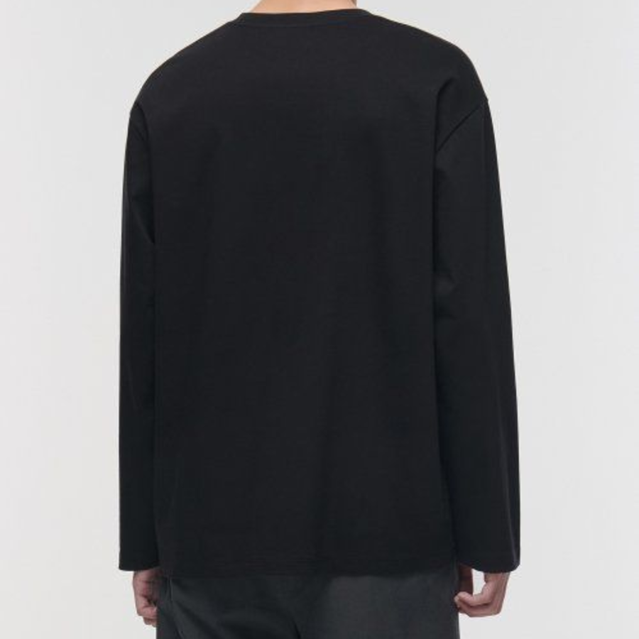 Silket Relaxed Crew Neck Long Sleeve T-Shirt [Black]