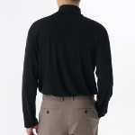 Relaxed Turtleneck Knit Long Sleeve T-Shirt [Black]