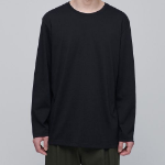 Supima Relaxed Crew Neck Long Sleeve T-Shirt [Black]