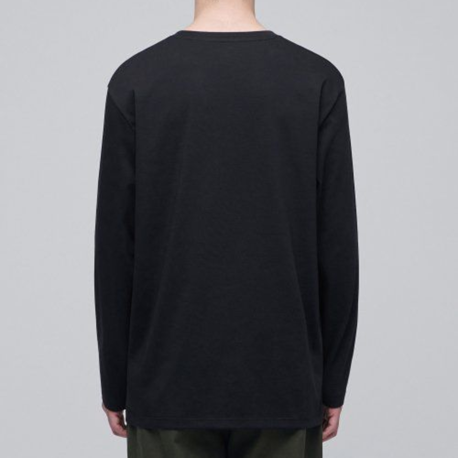 Supima Relaxed Crew Neck Long Sleeve T-Shirt [Black]