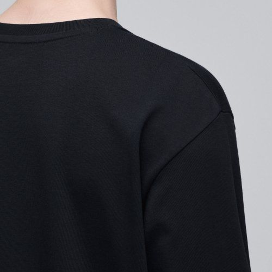 Supima Relaxed Crew Neck Long Sleeve T-Shirt [Black]