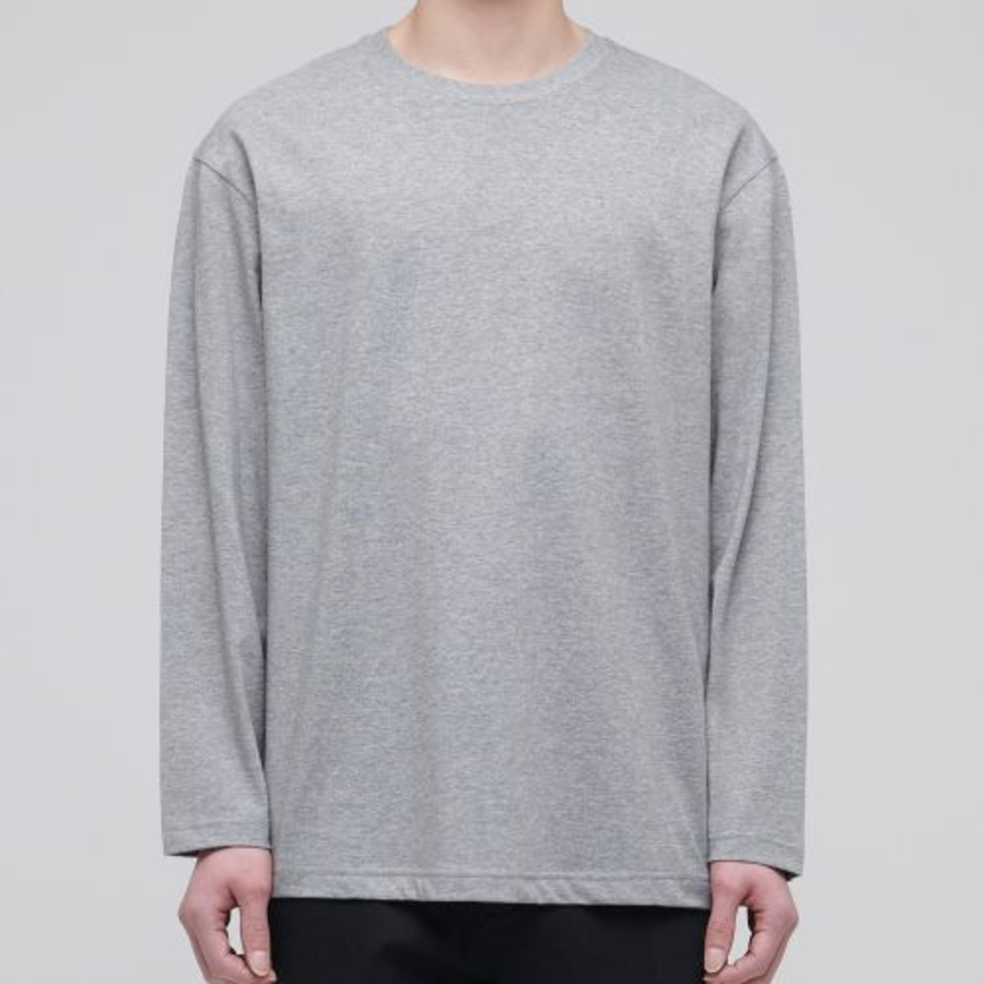 [Coolstandard] Crew Neck Long Sleeve T-Shirt [Grey]