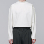 Ponte Mock Neck Long Sleeve T-Shirt [Cream]