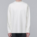 Ponte Mock Neck Long Sleeve T-Shirt [Cream]