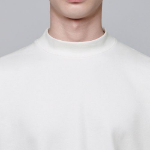 Ponte Mock Neck Long Sleeve T-Shirt [Cream]