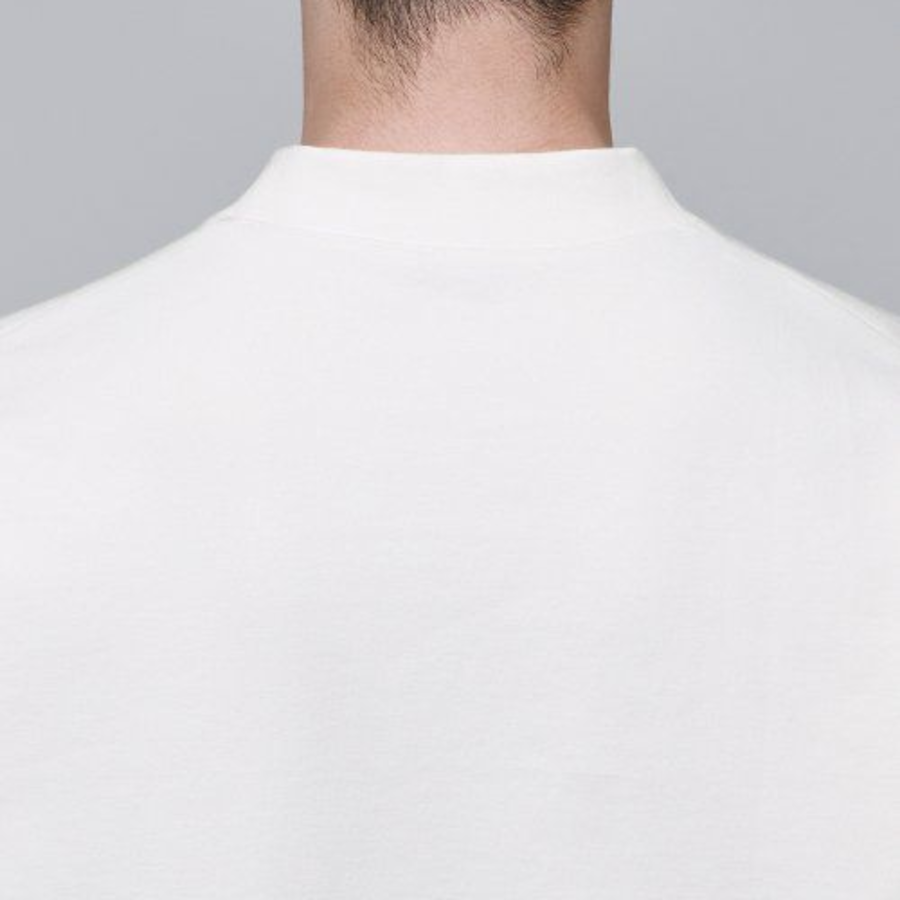 Ponte Mock Neck Long Sleeve T-Shirt [Cream]