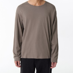 Relaxed CR Scoop Neck Long Sleeve T-Shirt [Taupe]