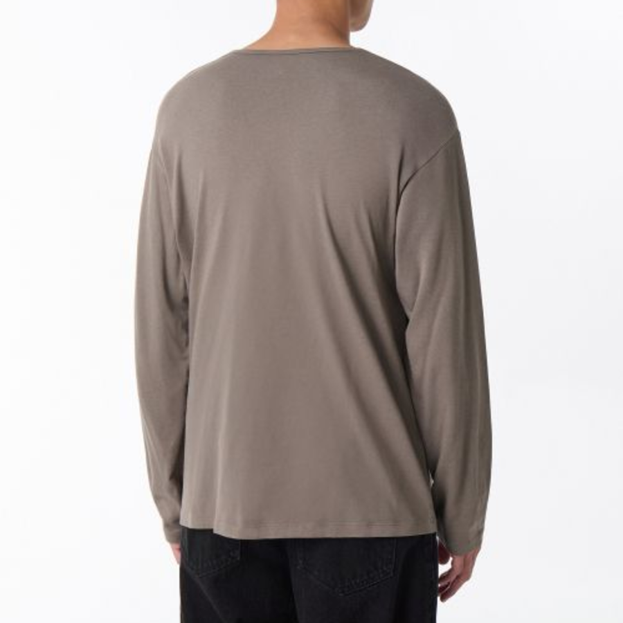 Relaxed CR Scoop Neck Long Sleeve T-Shirt [Taupe]