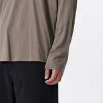 Relaxed CR Scoop Neck Long Sleeve T-Shirt [Taupe]