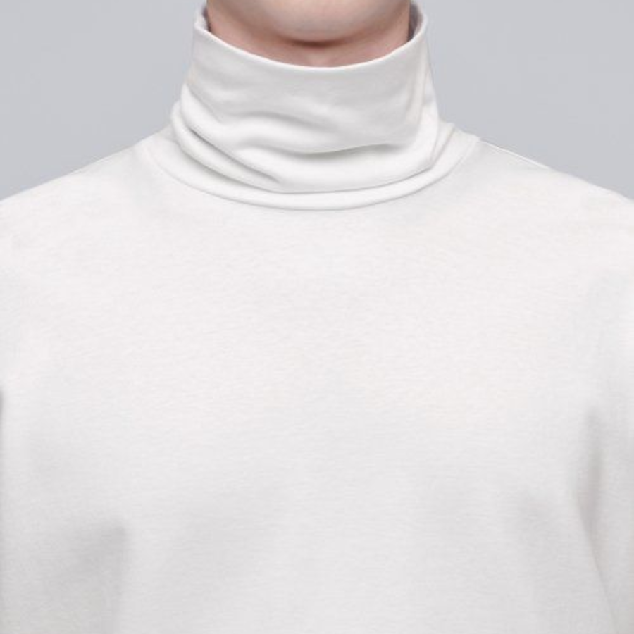 Relaxed Turtle Neck Long Sleeve T-Shirt [Cream]