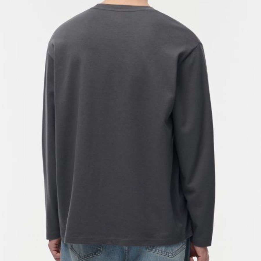 [Hitstandard] Crew Neck Long Sleeve T-Shirt [Gunmetal]