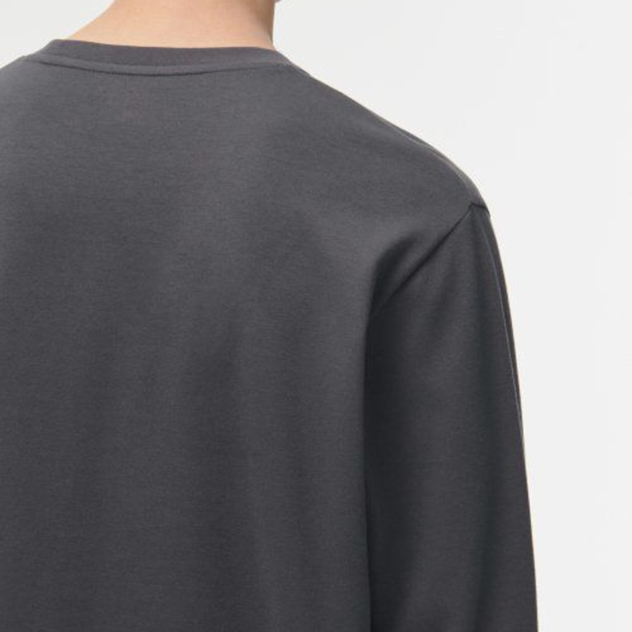 [Hitstandard] Crew Neck Long Sleeve T-Shirt [Gunmetal]