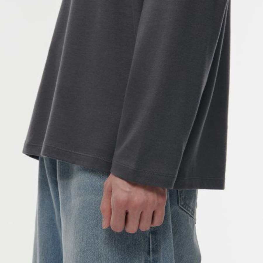 [Hitstandard] Crew Neck Long Sleeve T-Shirt [Gunmetal]