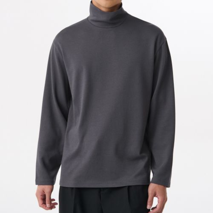 [Hitstandard] Turtle Neck Long Sleeve T-Shirt [Gunmetal]