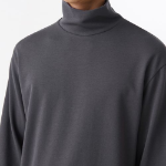 [Hitstandard] Turtle Neck Long Sleeve T-Shirt [Gunmetal]