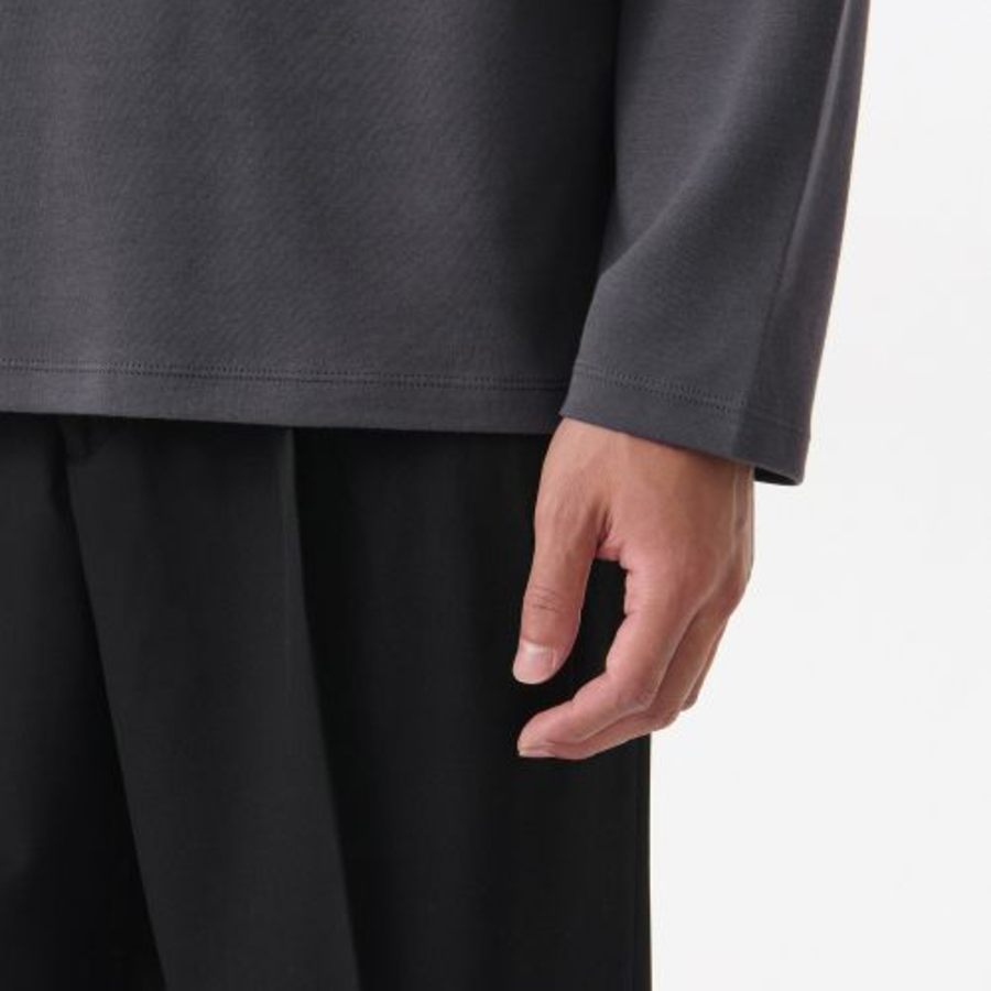 [Hitstandard] Turtle Neck Long Sleeve T-Shirt [Gunmetal]