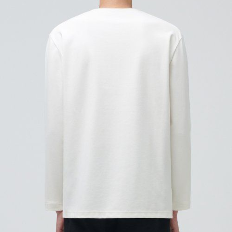 Ponte Crew Neck Long Sleeve T-Shirt [Cream]